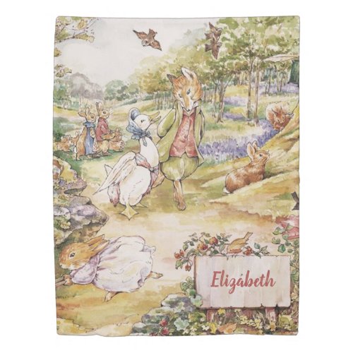 Personalized Beatrix Potter Peter and Friends Duvet Cover