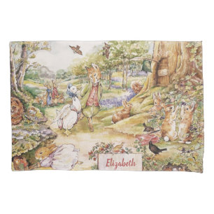 Personalized Beatrix Potter Peter and Friends Pillow Case