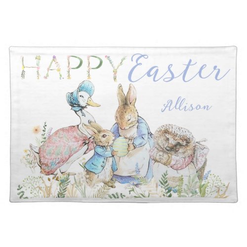Personalized Beatrix Potter Rabbit Peter Easter  Cloth Placemat