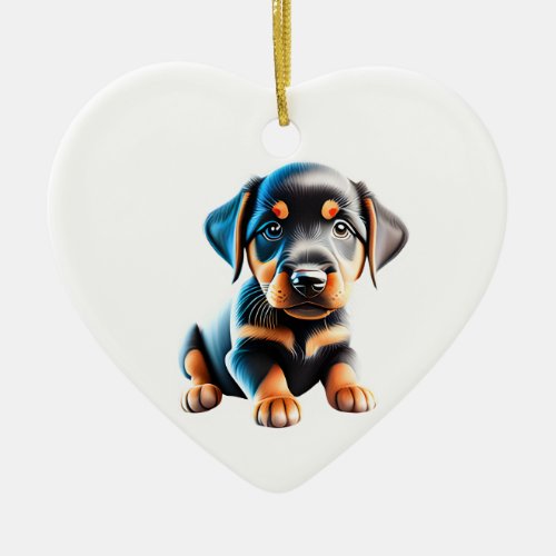 Personalized Beauceron Puppy Ceramic Ornament