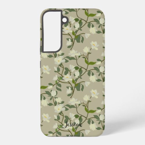 PersonalizedBeautiful and Elegant Magnolia Flower Samsung Galaxy S22 Case