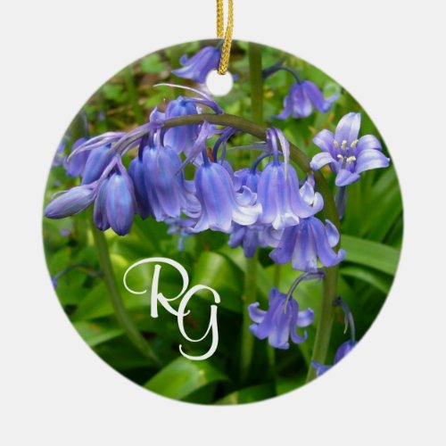 Personalized Beautiful Bluebell Ceramic Ornament