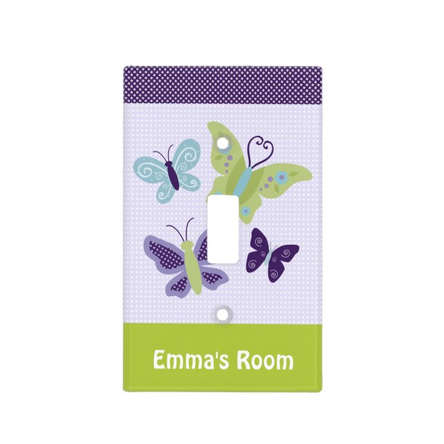 Personalized Beautiful Butterflies Switch Plate (Front)