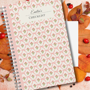 Personalized beautiful classic botanical pink notebook