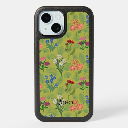 PersonalizedBeautiful Colorful WildFlowers iPhone 15 Case