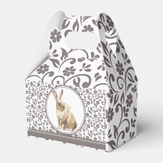 Personalized Beautiful Easter Rabbit Favor Boxes (Front Side)