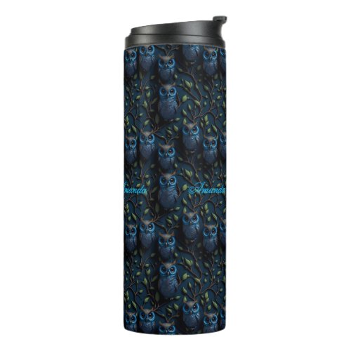 Personalized Beautiful Elegant Owl Design Boho  Thermal Tumbler