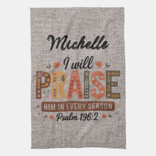 Personalized Beautiful Fall/Thanksgiving Christian Kitchen Towel