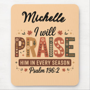 Personalized Beautiful Fall/Thanksgiving Christian Mouse Pad