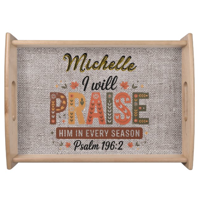 Personalized Beautiful Fall/Thanksgiving Christian Serving Tray (Front)