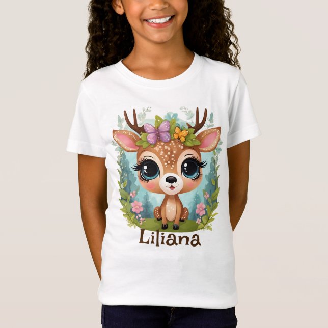 Personalized Beautiful Fawn T-Shirt: Graceful and  T-Shirt (Front)