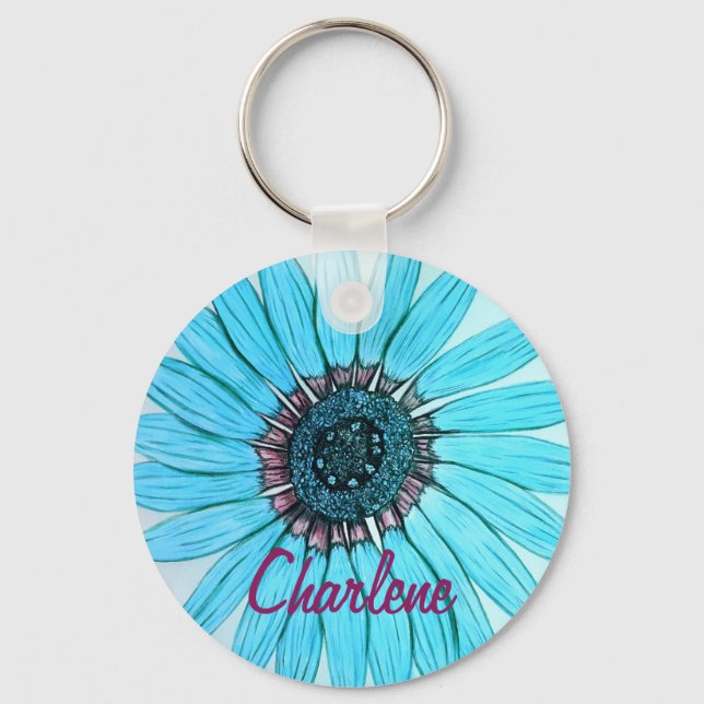Personalized Beautiful Flower Keychain (Front)