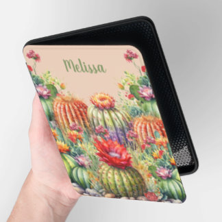 Personalized Beautiful Flowering Cacti Kindle Cover