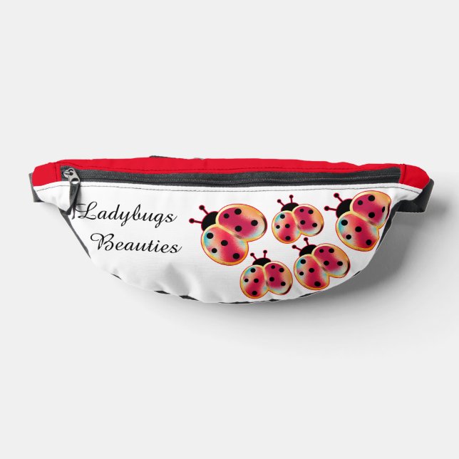 Personalized Beautiful Fluttering Ladybugs Fanny Pack (Lay Down)