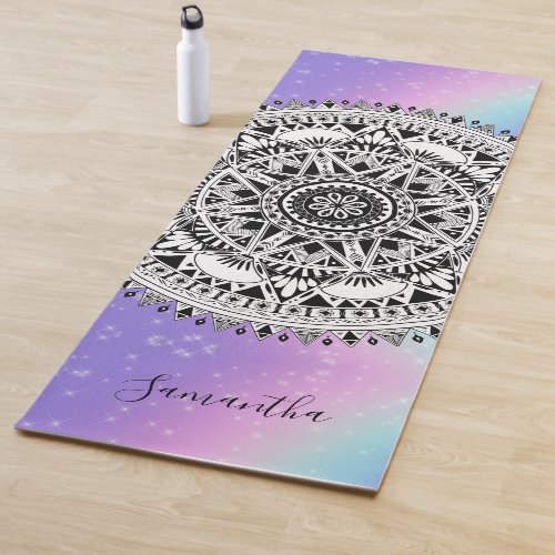  Personalized Beautiful Mandala Rainbow  Yoga Mat