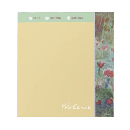 Personalized Beautiful Meadow Shopping List Notepad