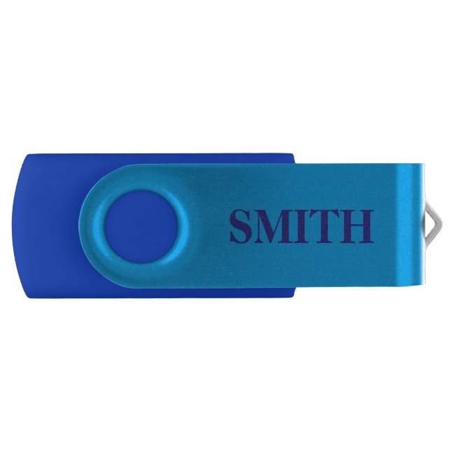 Personalized Beautiful Most Popular Blue Flash Drive (Front)