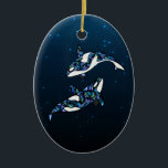 Personalized Beautiful Orca Whales Wedding Ceramic Ornament<br><div class="desc">Personalized Beautiful Orca Whales Wedding Ornament with a starry background in shades of blue,  white and black. It makes a great keepsake,  gift,  Christmas ornament or favors for your wedding party.  Some graphics by Origins Digital Curio at www.etsy.com/shop/OriginsDigitalCurio.  *</div>