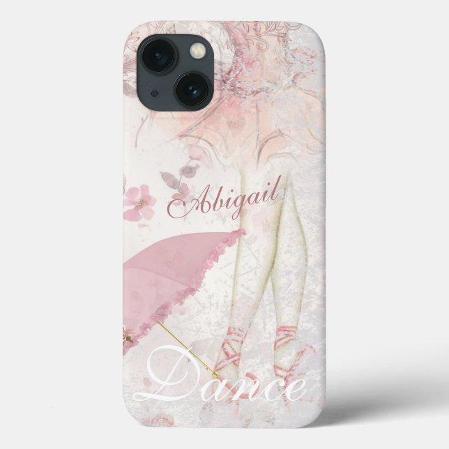 Personalized Beautiful Painted Ballerina Pink Tutu Case-Mate iPhone Case (Back)