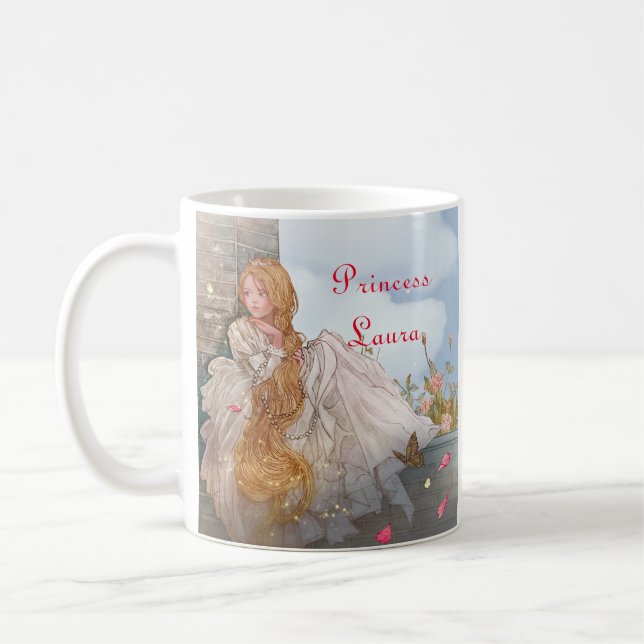 Personalized Beautiful Princess add your name. Coffee Mug (Left)