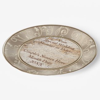 Personalized Beautiful Rustic Wedding Paper Plates