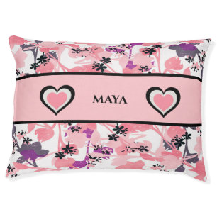 Personalized Beautiful Springtime Floral Dog Bed