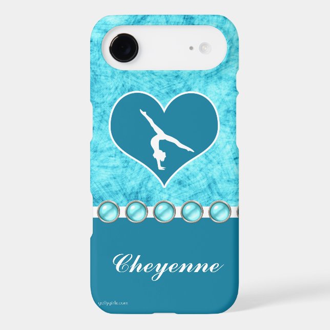 Personalized Beautiful Turquoise Gymnastics Case-Mate iPhone Case (Back)