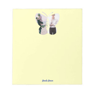 Personalized Beautiful Two Photo Butterfly Custom Notepad