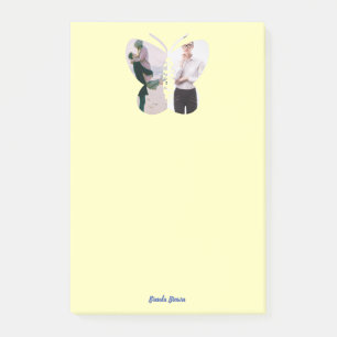 Personalized Beautiful Two Photo Butterfly Custom Post-it Notes