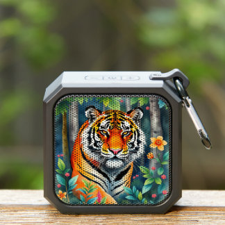 Personalized beautiful watercolor wildlife tiger bluetooth speaker