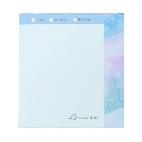 Personalized Beautiful Winter Trees Shopping List Notepad