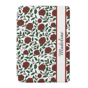 Personalized Beauty and Beast Garden Rose Name Red iPad Mini Cover