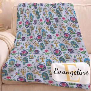 Personalized Beauty and the Beast Book Girl Fleece Blanket