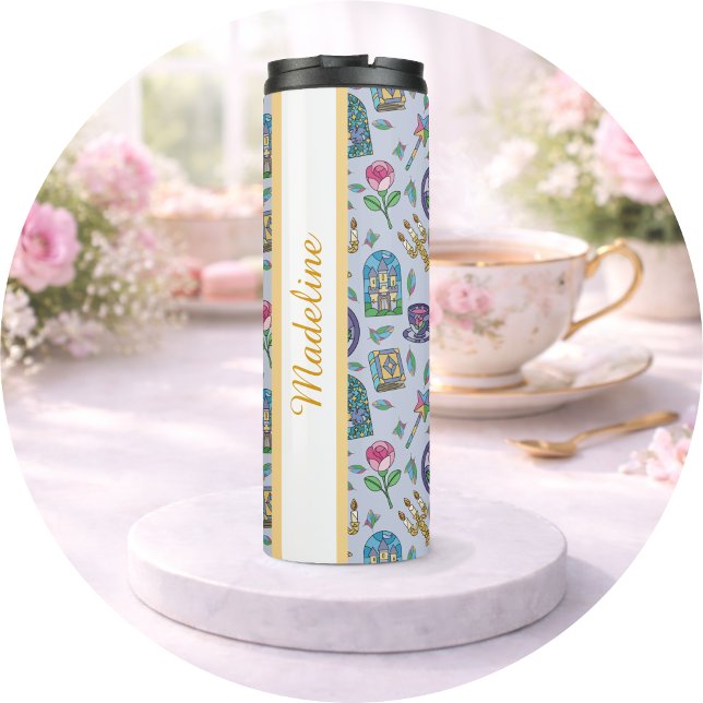 Personalized Beauty and the Beast Book Girl Thermal Tumbler (Creator Uploaded)