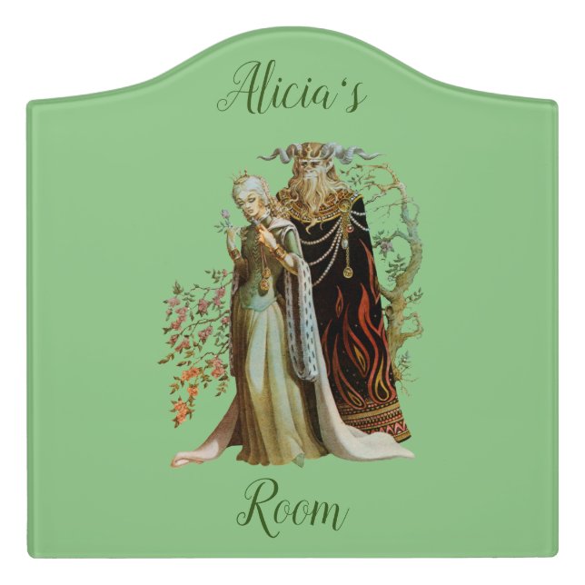Personalized Beauty and the Beast Door Sign (Large Crest Front)