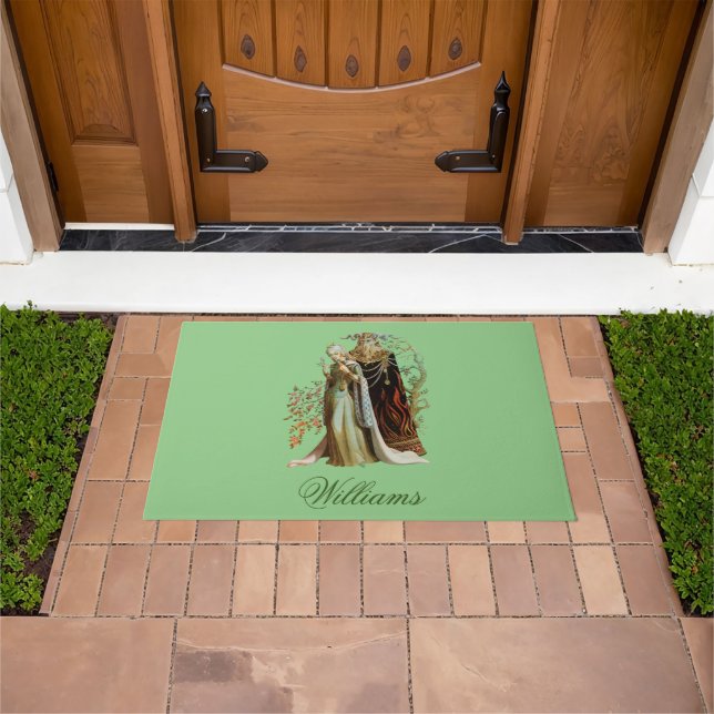 Personalized Beauty and the Beast Doormat (Outdoor)