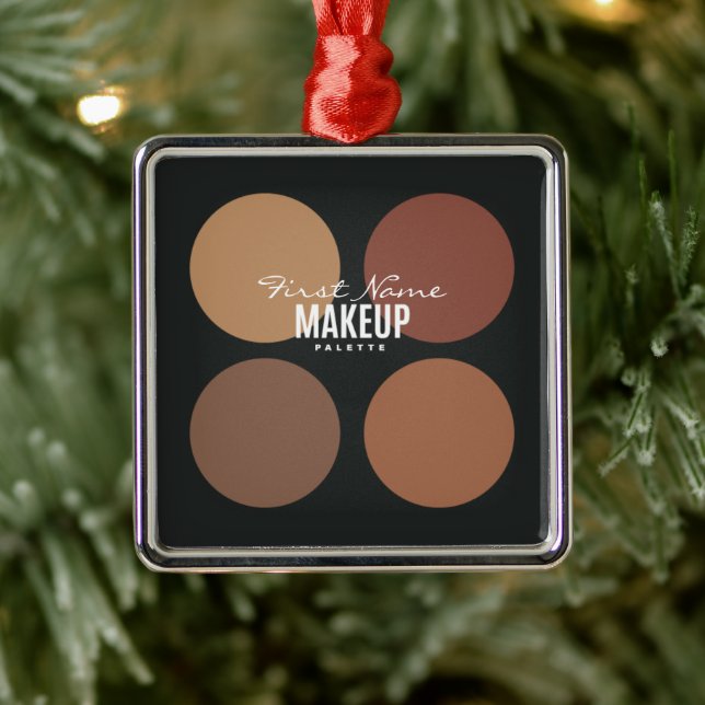 Personalized Beauty Makeup Palette Metal Ornament (Tree)