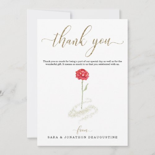 Personalized Beauty  the Beast Inspired Thank You