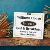 Personalized Bed &amp; Breakfast Sign - White Plaque | Zazzle