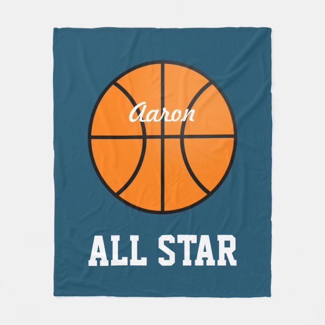 Personalized Bedroom Basketball Blanket Gift (Front)