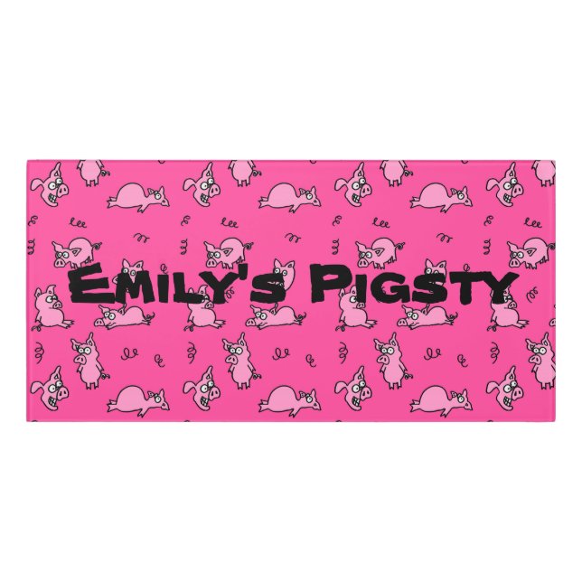 Personalized Bedroom Door Sign Pigsty (Classic Front)