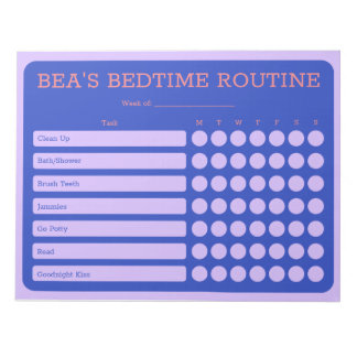 Personalized Bedtime 11" x 8.5" Notepad - 40 pages