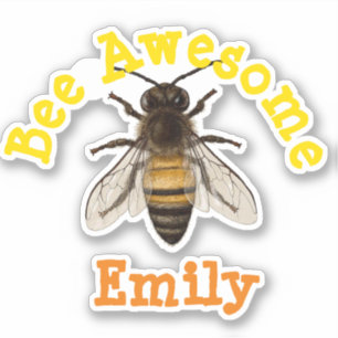 Personalized Bee Awesome Sticker