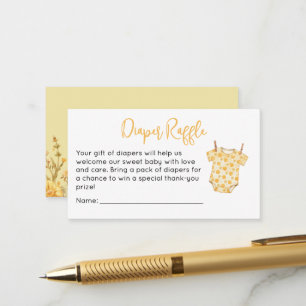 Personalized Bee Baby Shower Diaper Raffle Card