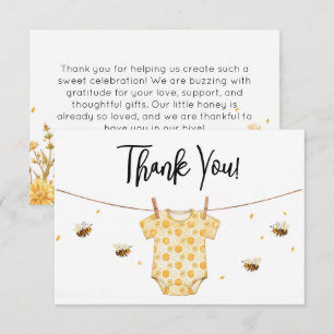 Personalized Bee Baby Shower Thank You Card