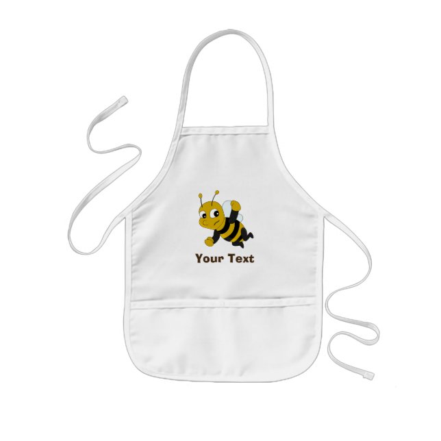 Personalized bee cartoon  kids' apron (Front)
