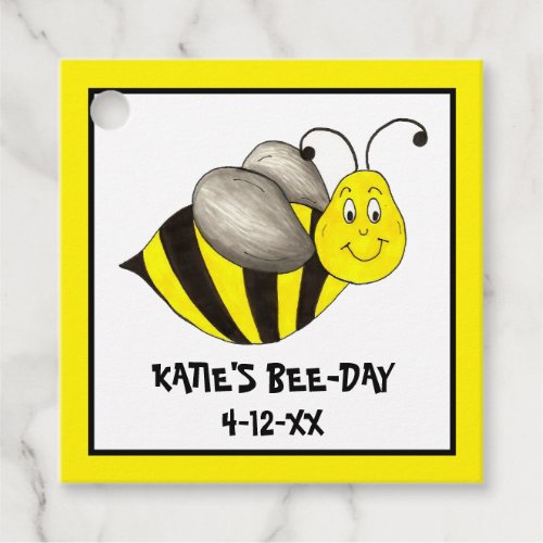 Personalized Bee Day Bees Bumblebee Birthday Party Favor Tags