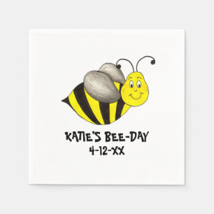 Personalized Bee Day Bees Bumblebee Birthday Party Paper Napkins
