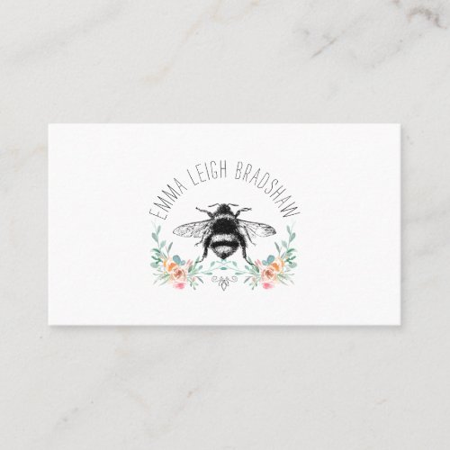 Personalized Bee Floral  Calling Card