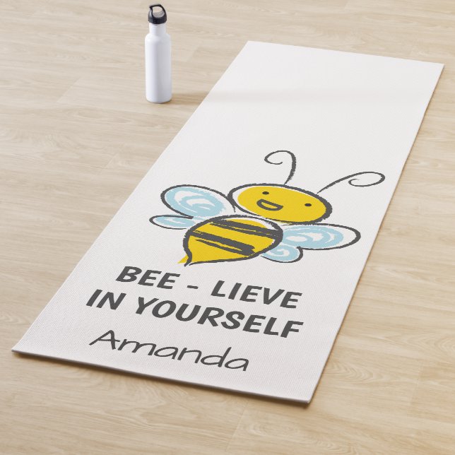 Personalized Bee-lieve In Yourself Fitness Yoga Mat (In Situ)